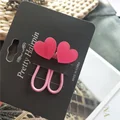 2pcs rose red heart