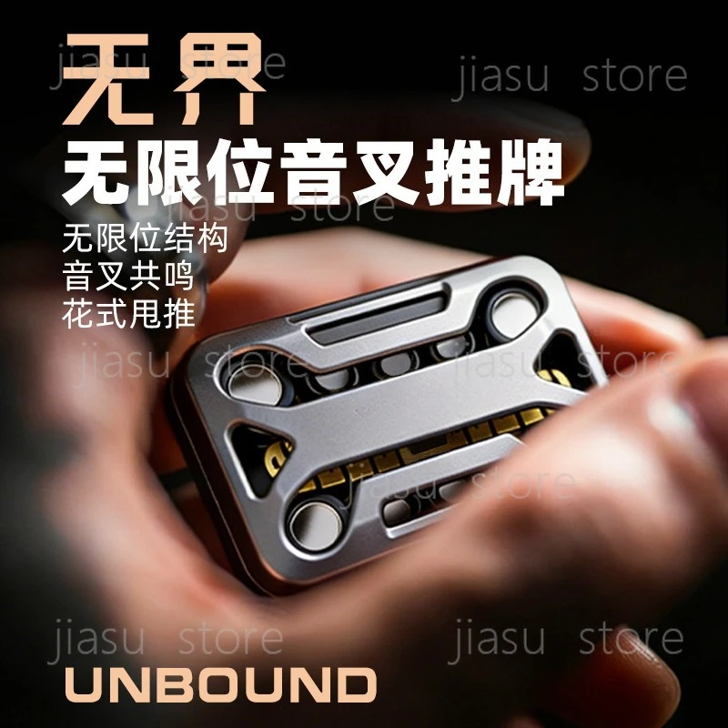Boundless Unlimited Position Metal Fidget Slider, EDC Push Card Pop Coin Fidget Spinner Stress Relief Toy