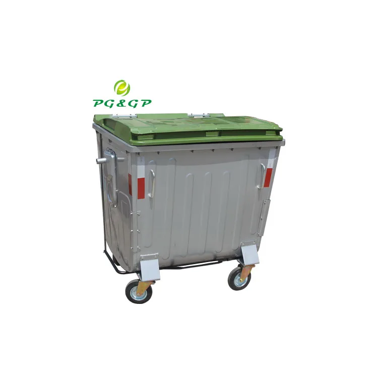 1.1 M3 Pedal System Available Galvanized Steel Waste Bins