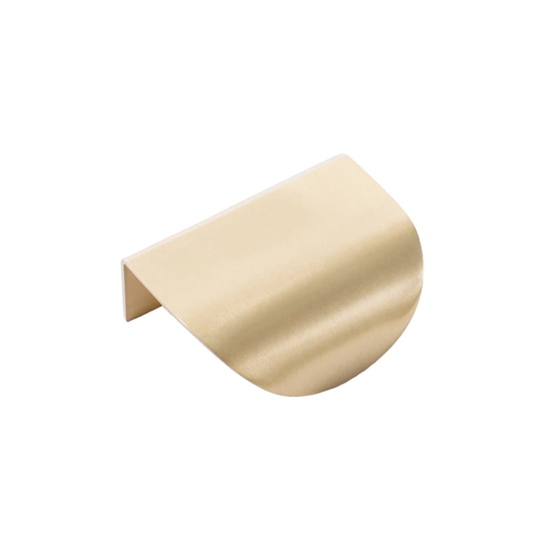 Modern Minimalist Brass Flush Cabinet Pulls Invisible Gold Drawer Knobs for Kitchen Wardrobe Bathroom Furniture Decoration