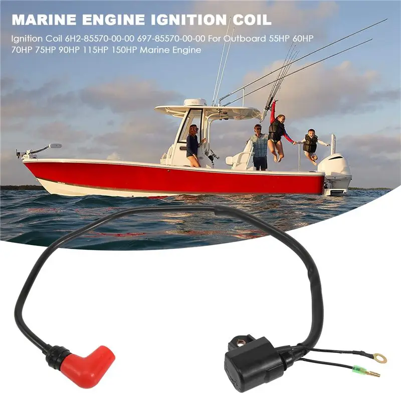 A85E-Ignition Coil 6H2-85570-00-00 697-85570-00-00 For Outboard 55HP 60HP 70HP 75HP 90HP 115HP 150HP Marine Engine