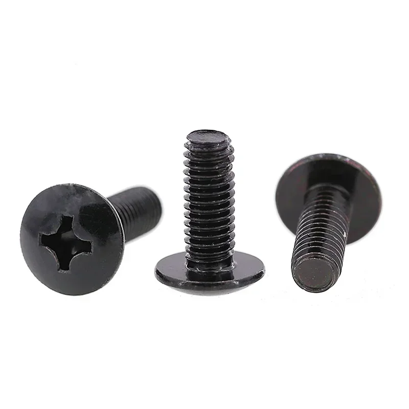 25pc M8 8mm Large Flat Head Cross Bolt M8 Screw Mushroom Umbrella Head Phillips Bolt L=12-50mm 16mm 20mm 30mm Machine Screw