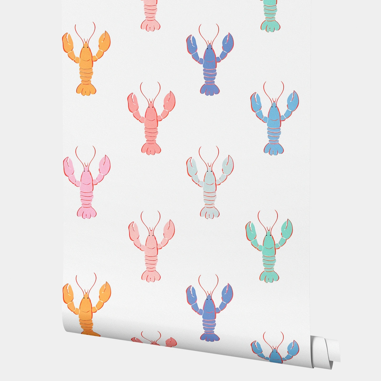 

Обои для детской комнаты, красочные наклейки на стену с изображением лобстера, декоративный клей, настенное искусство для кухни, отклеивание и наклейка, 50 см * 300 см