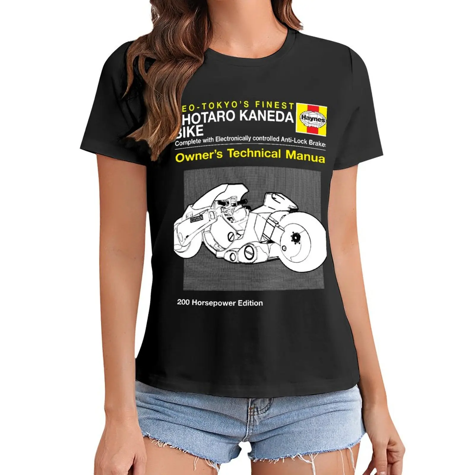 

Shotaro Kaneda Bike Haynes Manual Akira T-Shirt tees blacks blanks korean Women's clothes