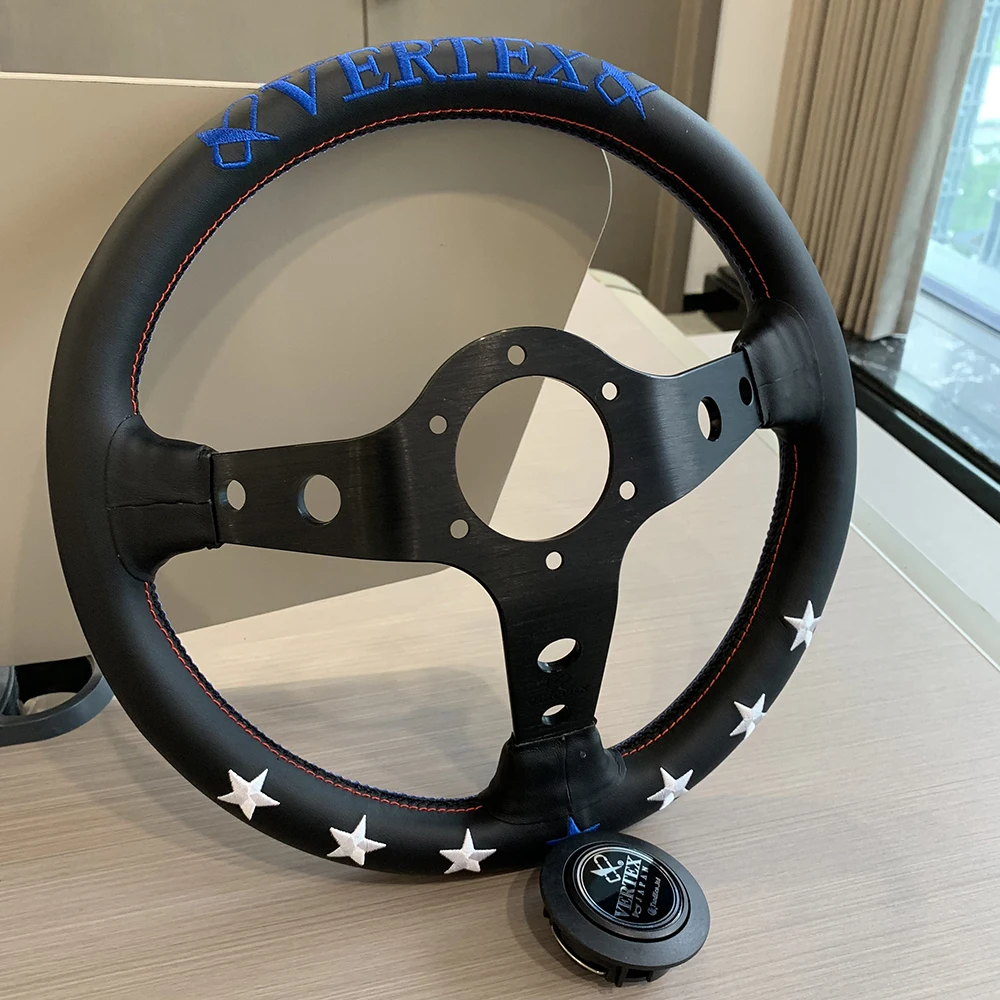 Tiypeor JDM LANG Redesign Embroidery Pentagram VERTEX wheel Racing Steering Wheel