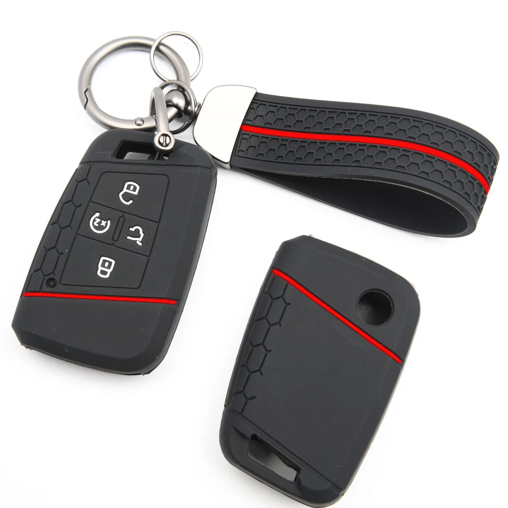 Key Case Cover Keychain For VW Atlas Jetta Passat Arteon Tiguan Shock Absorbing Reliable Protection Drop Resistant Anti Scratch