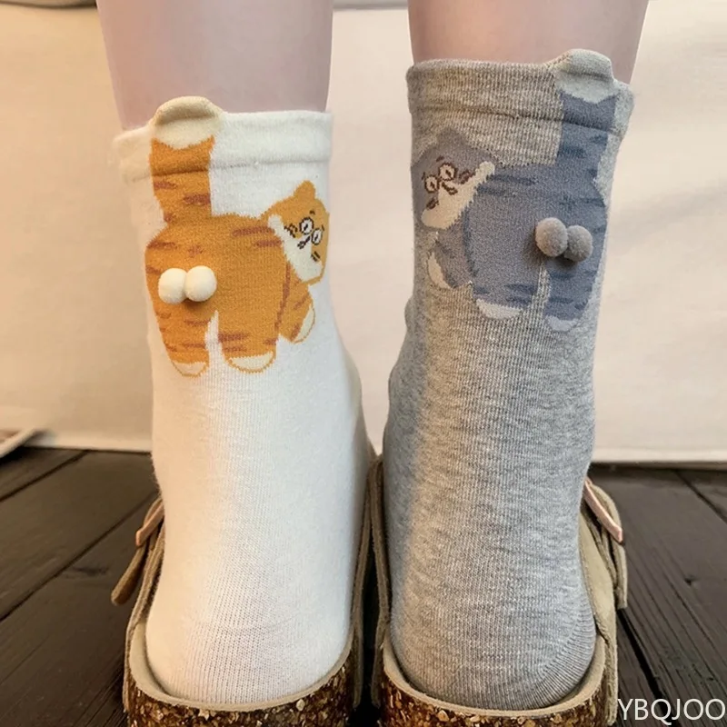 

3 пары популярных носков с изображением кошачьих яиц для детей, милые носки с абстрактными забавными изображениями кошек, хлопковые носки, впитывающие пот, дышащие хлопковые носки