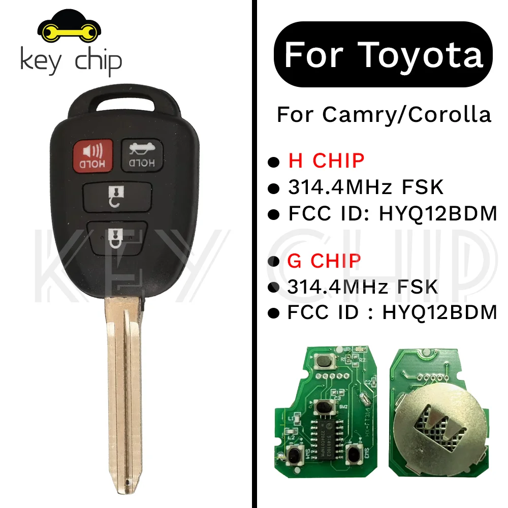 

Дистанционный ключ 3 + 1btn для Camry/Corolla 314,4 МГц FSK H CHIP FCC ID: HYQ12BDM G CHIP 2012 2013 2014 2017