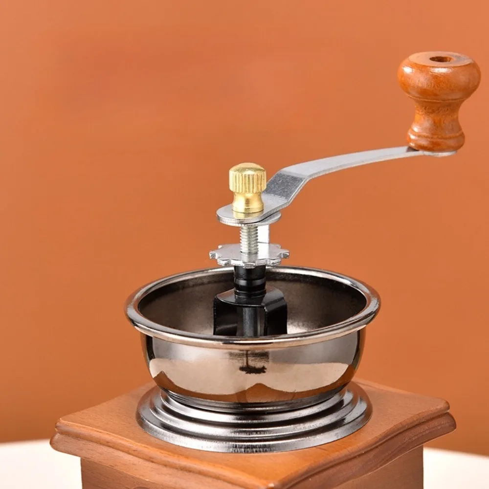 1 Piece Vintage Manual Coffee Grinder Portable Hand Crank Coffee Bean Mill with Drawer Outdoor Camping Coffee Grinders