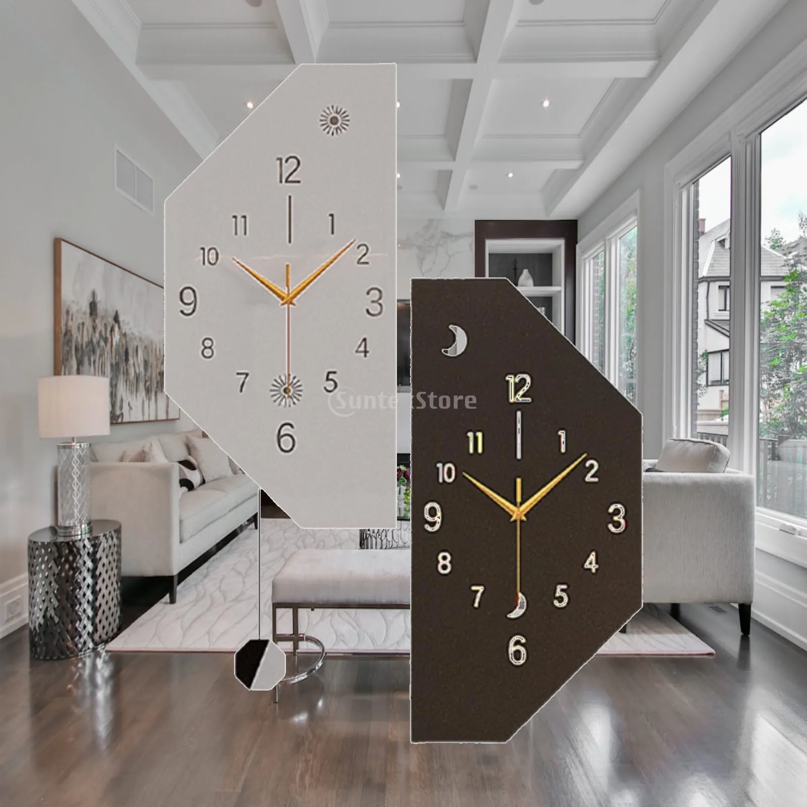 Double Sided Corner Wall Clock Wall Ornament Unique Simple Creative Decorative