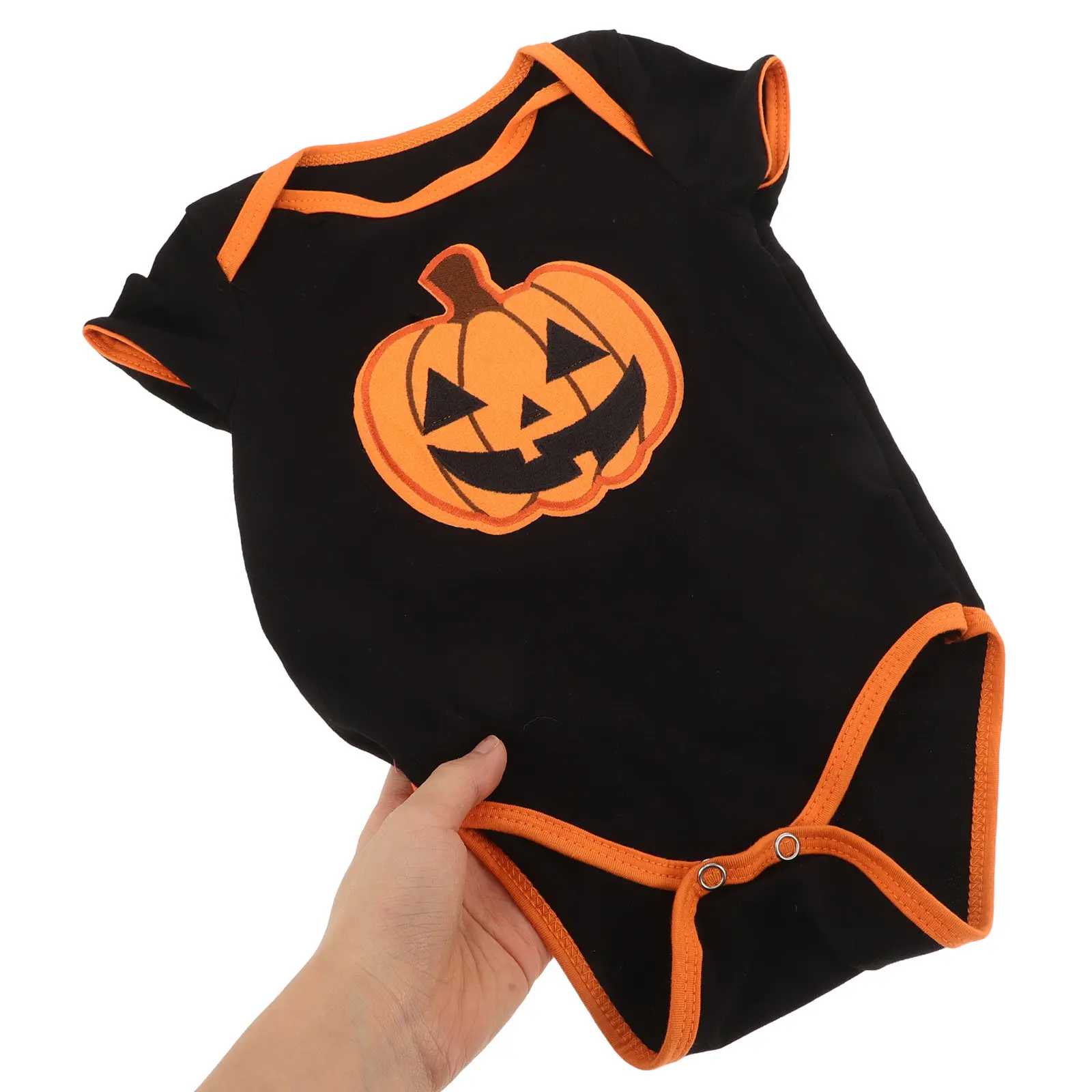 Newborn Baby Halloween Pumpkin Romper Set Orange Short Sleeve Headband Infant Fall Party Outfit First Halloween Costume