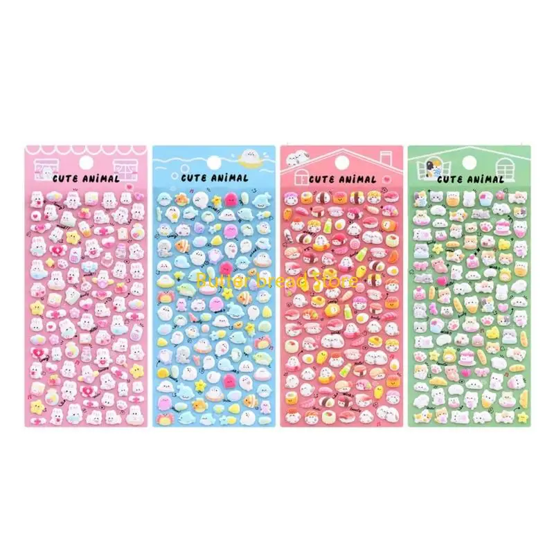 W89C Small Sticker Reusable Tiny Sticker Scrapbooking Decorative Puffier Sticker