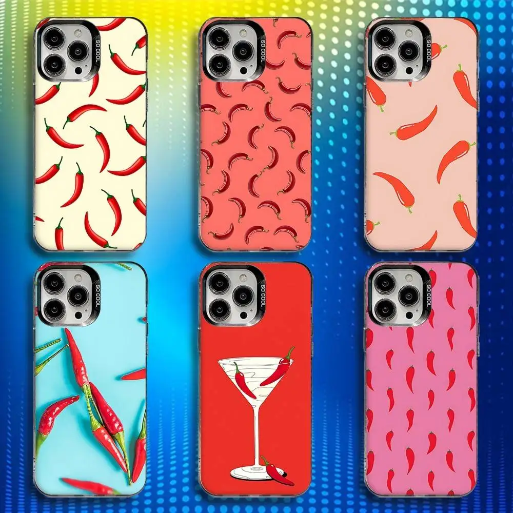 

Chili Red Phone Case For iPhone 17,16,15,14,13,12,X,8,Pro,Max,Plus,E,SE4,Air,Mini IMD Matte Black