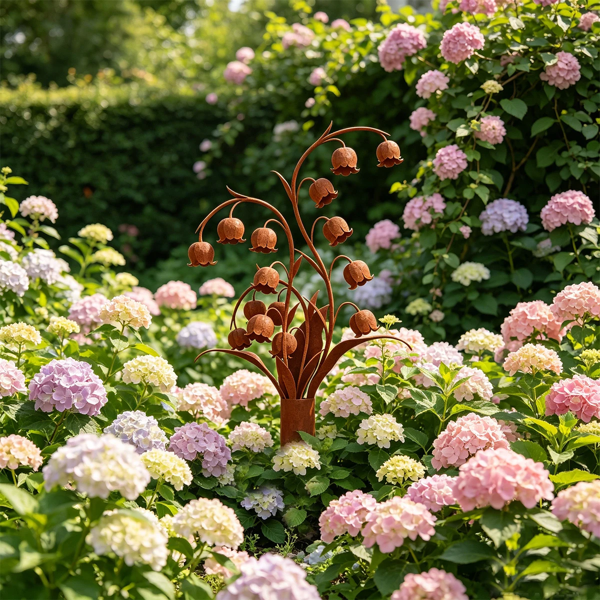 1Pc Wrought Iron Garden Decoration Stake, Lily-Of-The-Valley Shape Garden Decoration Stake, Outdoor Decoration, Garden Decoration, Suitable for Garden Stakes, to Be Inserted into Flower Beds, Lawns, or Flower Pots as an Artistic Embellishment. - view 5