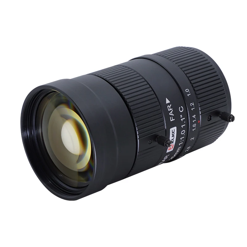 ZLKC 25mm Lens F1.0 Big Aperture C-Mount Camera 1.1'' High Resolution CCTV 12MP for 4k Surveillancs Cameras Intelligent traffic