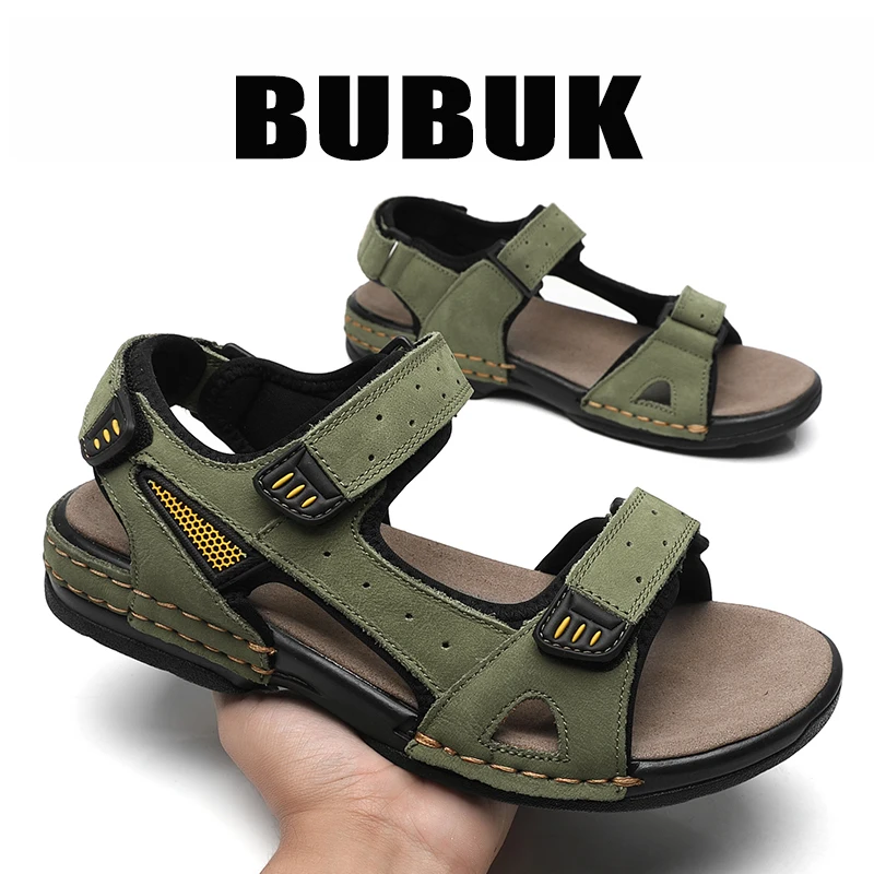 Bubuk Herren-Strandsandalen aus Rindsleder, Sommer-Outdoor-Wanderschuhe, leichte Wasserschuhe, mit Fußgewölbestütze, stilvolle, atmungsaktive Freizeitschuhe für Herren, geeignet für Reisen, Wandern und Pendeln. – Detail 6