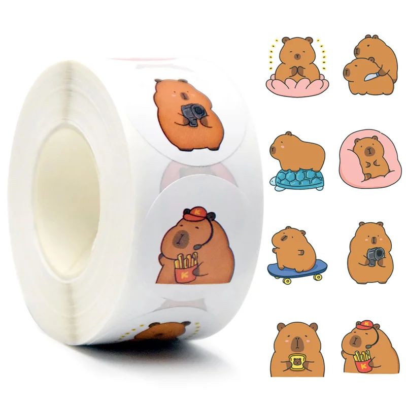 500pcs/Volume Cartoon Cute Capybara Sticker Decals Decoration DIY Phone Notebook Suitcase Laptop Fridge Kids Sticker