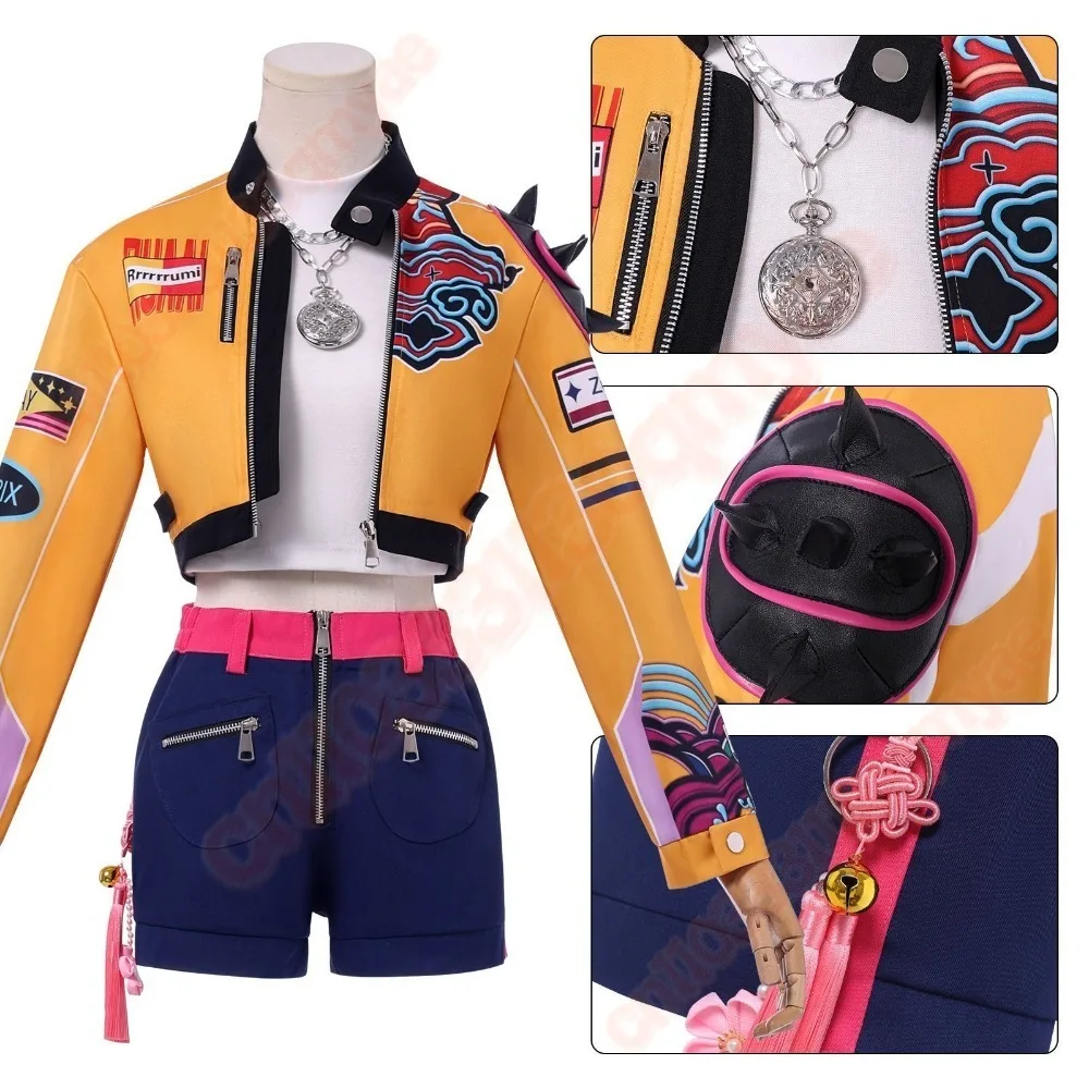 Disfraz de KPop Demon Hunters Huntrix para mujer, disfraz de rumi Zoey mira, trajes de fantasía, traje de fiesta de Carnaval y Halloween, 2025