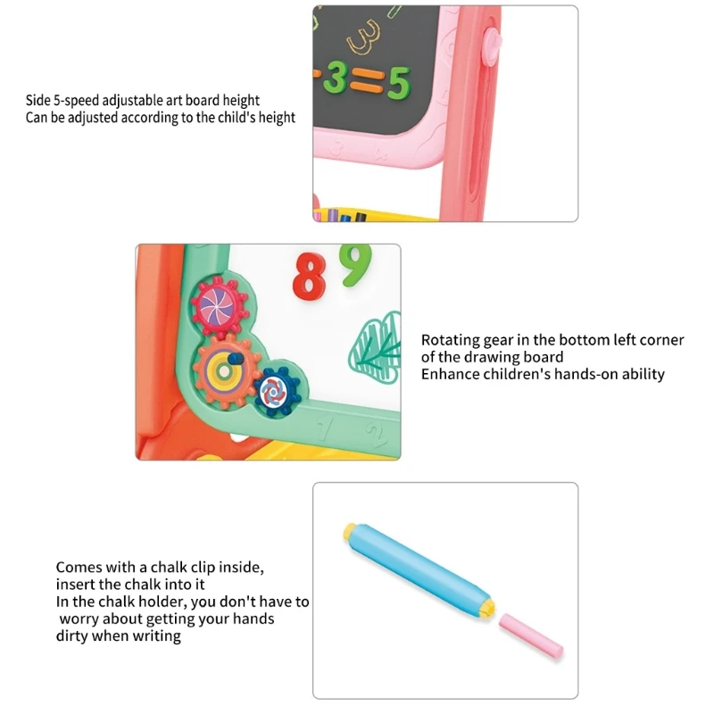 Interaktywna tablica magnetyczna Dwustronne powierzchnie kasowalne Kształt żaby Stabilny stojak Art Edukacyjna zabawka dla 15UB