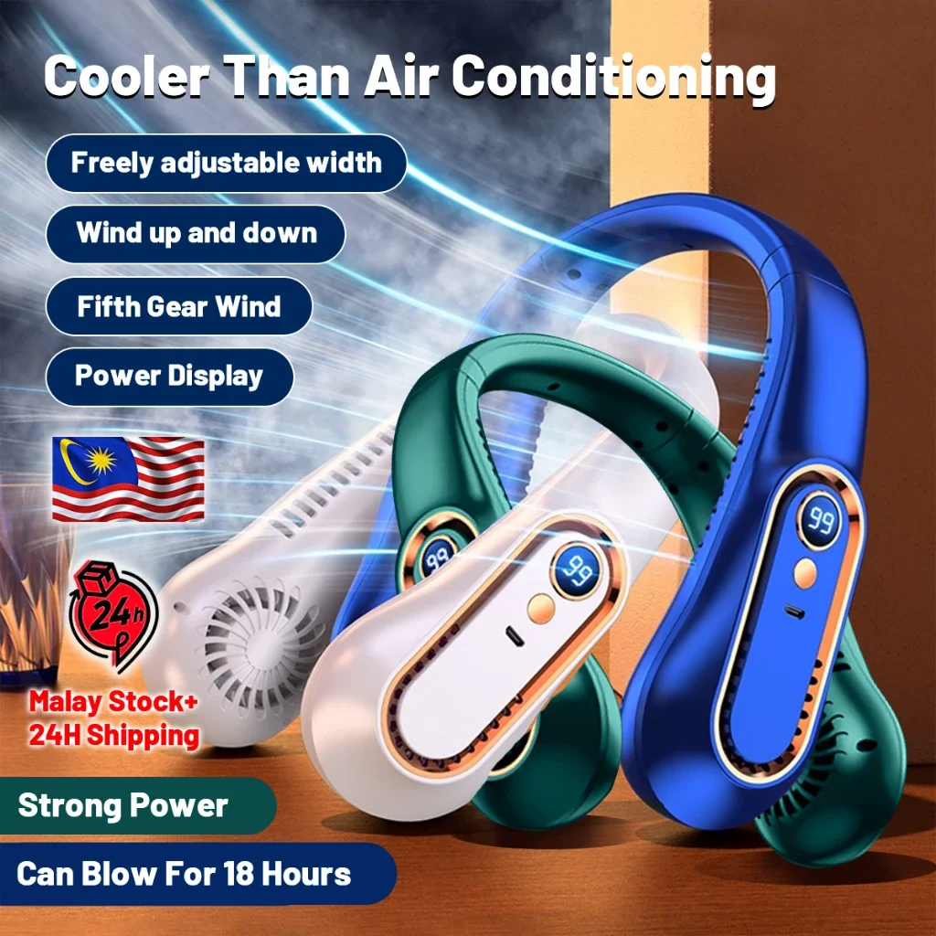 Portable Neck Fan Mini Cooling Fan Rechargeable Neck Fan Portable Cooling Fan With 7000Mah Suitable For Adults/Kids