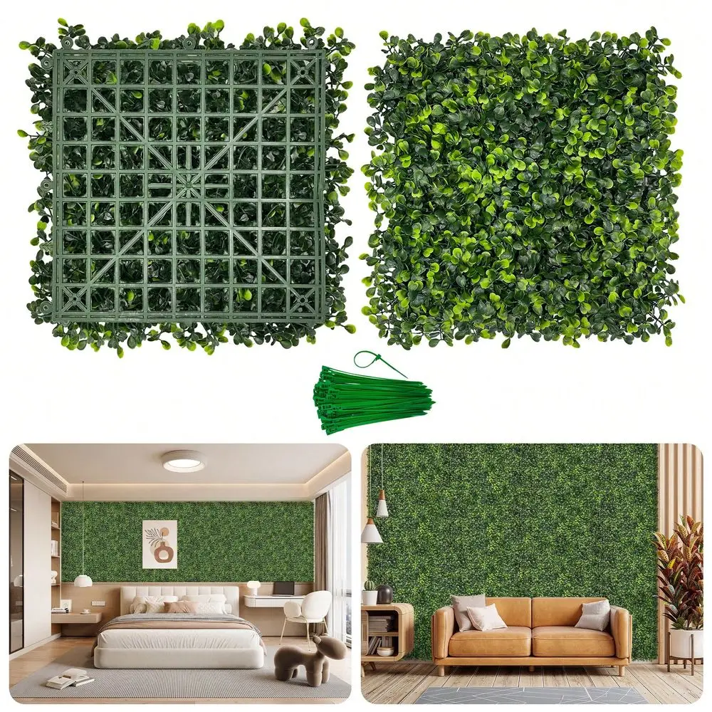 

Wall Panel 10 X10 25P Artificial Boxwood Hedge Plant Wall, Greenery Walls, Artificial Grass Backdrop, Privacy Hedge Screen Faux