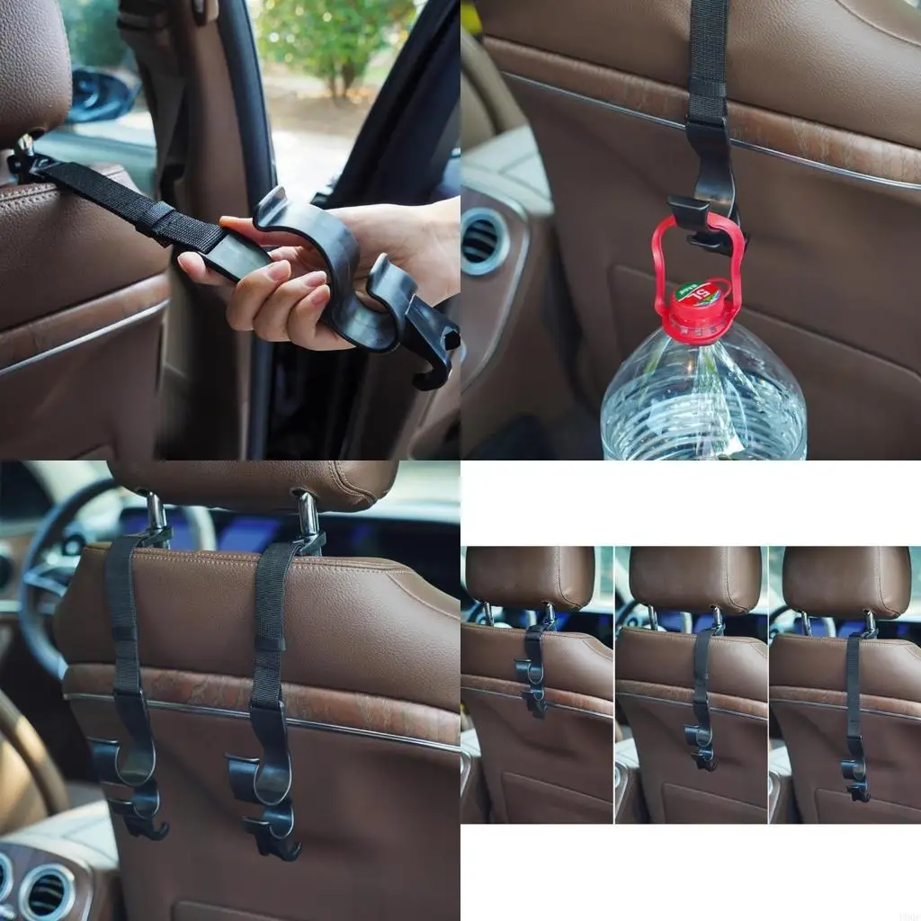 Headrest Hook for Car, Back Organizers Black Plastic Hangers Holder Hook, for Backpack Bag Umbrella New