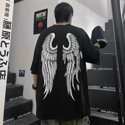 Herren Kurzarm T-Shirt Sommer reine Baumwolle übergroße y2k Streetwear Hotel Mond wütend weiche grafische Kleidung Berserker Tops