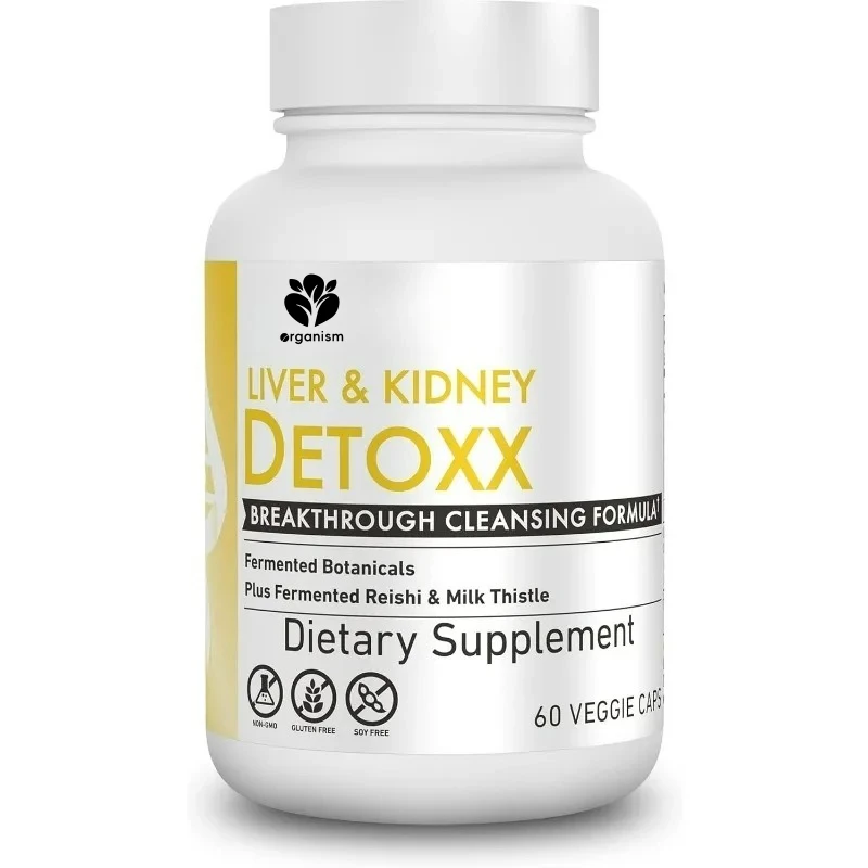 

Kidney and liver support cleansing supplements for digestive health, gluten free, non GMO, 60 vegetarian capsules
