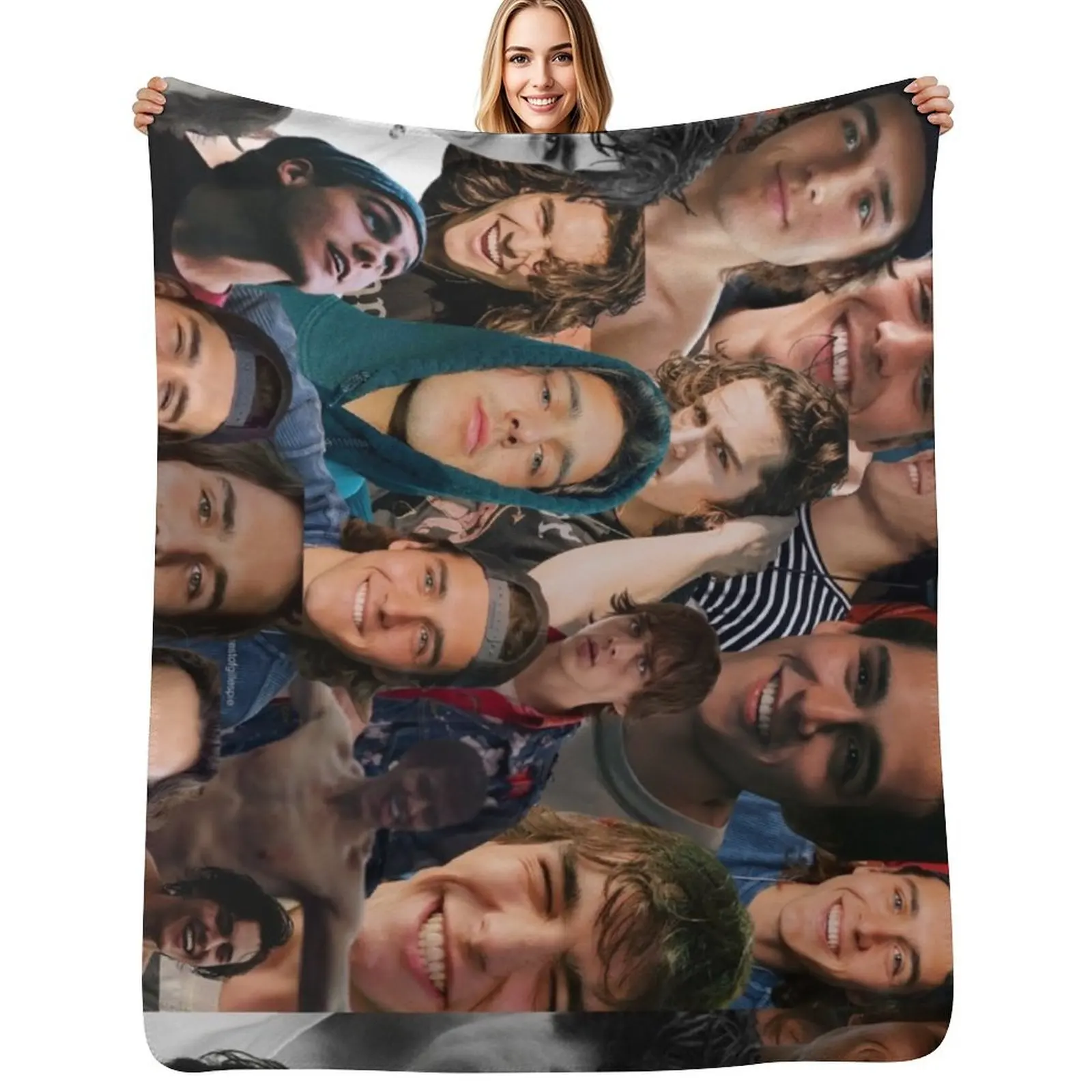 Charlie Gillespie photo collage Throw Blanket Lightweight Warm Blanket for Travel Camping