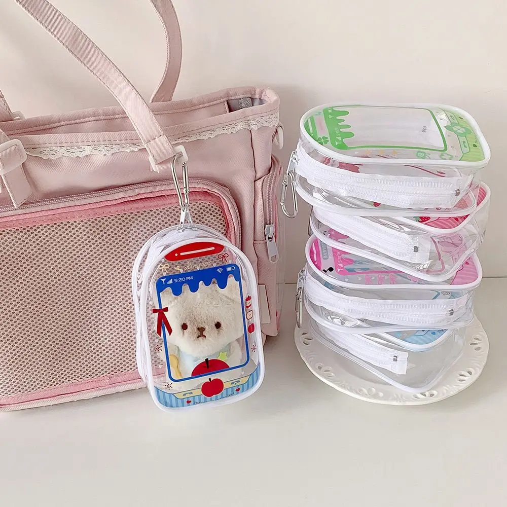 2025 ItaBag شفافة دمية حقيبة 10 سنتيمتر دمية تخزين عرض المحمولة متعددة الوظائف الكرتون INS موضة لتقوم بها بنفسك حقيبة للتخزين #3