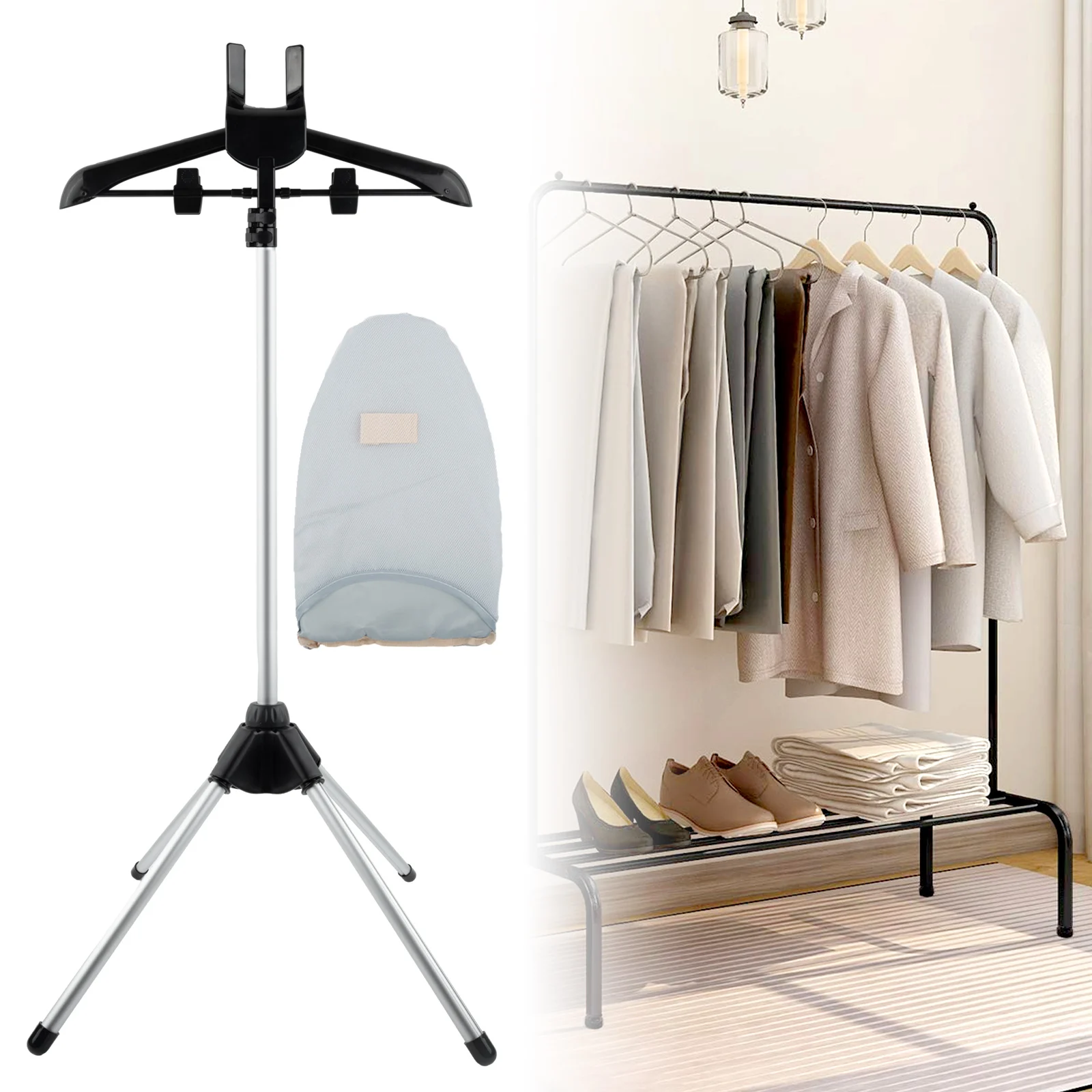 Handheld Garment Steamer Rack Adjustable Clothes Hanger For Steam Ironing Steam Stand Clothes,Steamer Pole Steamer Hanger Stand