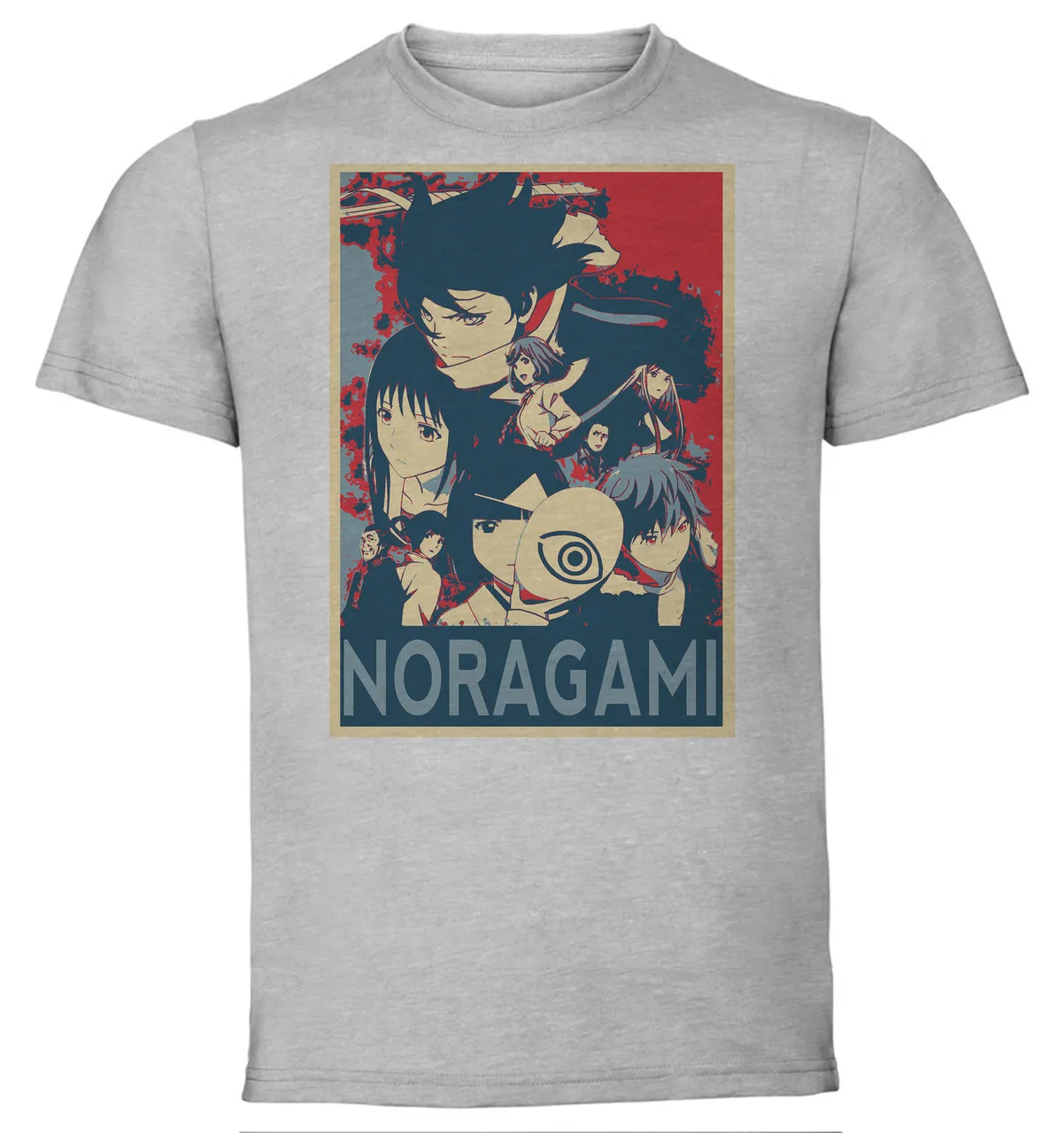 

T-Shirt Unisex Grey Propaganda Noragami Characters