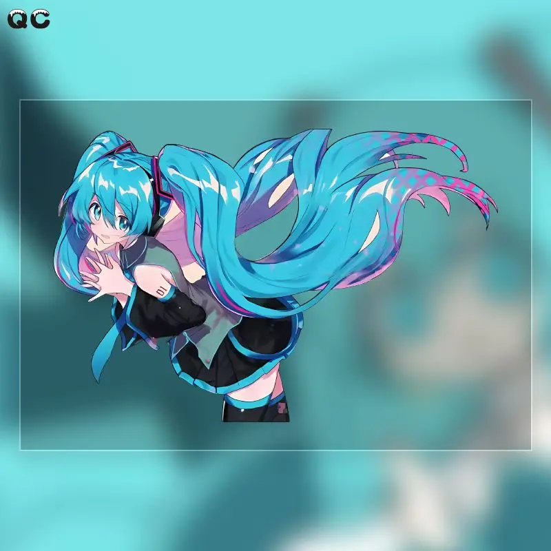 Hatsune Miku Anime Peripheral Kawaii Stickers Cartoon Waterproof Personalized Car Stickers Electric Vehicle Decorative Stickers