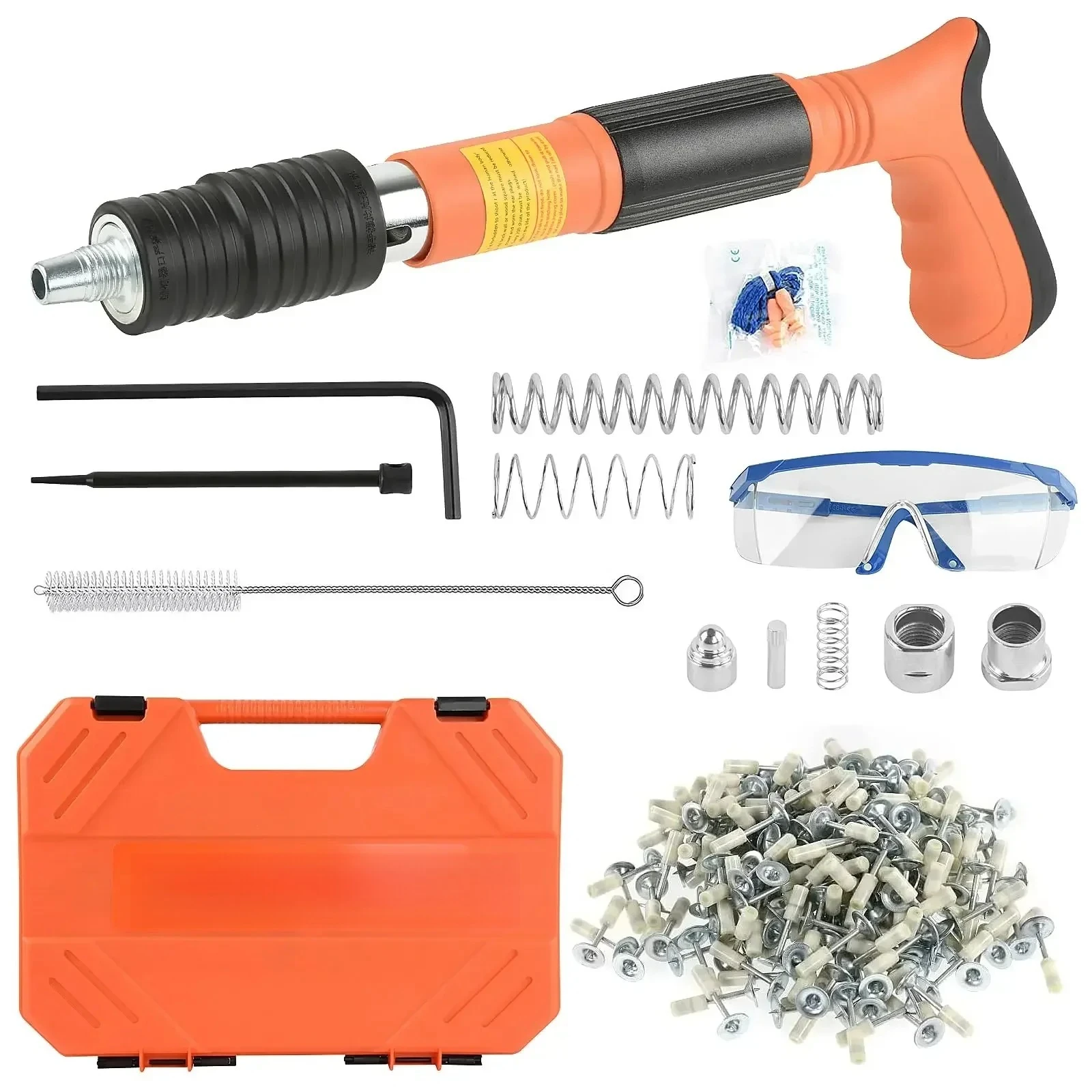 Hot SalesDecoration Use Air Stapler Nail Gun 5-Speed Power With 200 Nails Pneumatic Nail Gun Ceiling/Frame Fixing Woodworking To