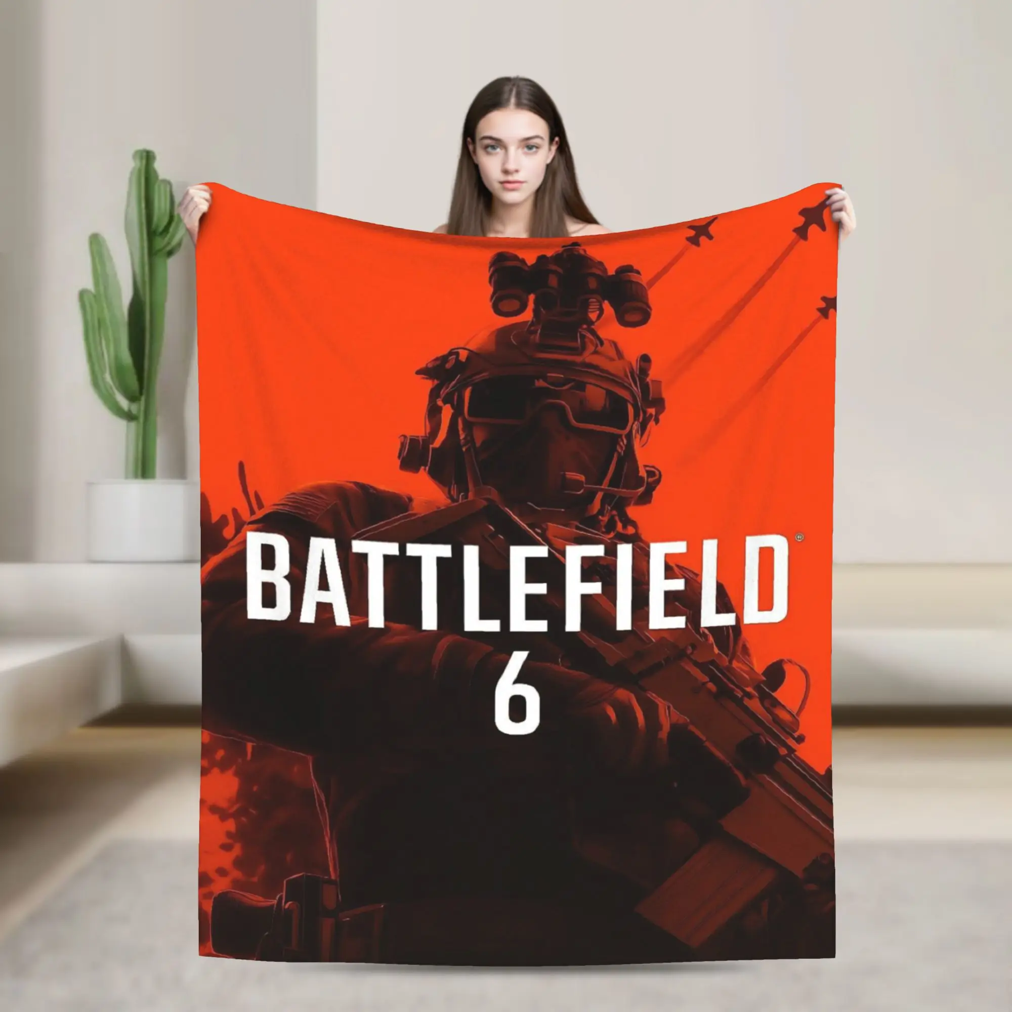 بطانية Battlefield 6 المضحكة للألعاب بمقاسات متعددة، بطانيات ناعمة وخفيفة الوزن لأريكة الأريكة والسرير