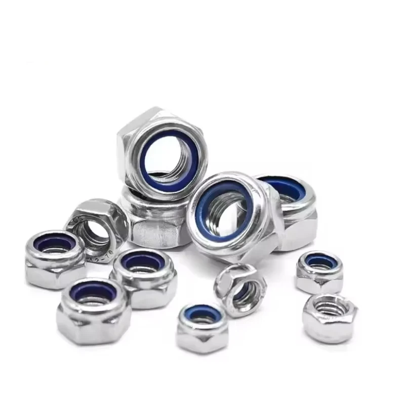 

1-50pcs 304 Stainless Steel Hex Nylon Lock Nuts M2 M2.5 M3 M4 M5 M6 M8 M10 M12 M14 Hexagon Hex Self-locking Nylock Nut Locknuts.