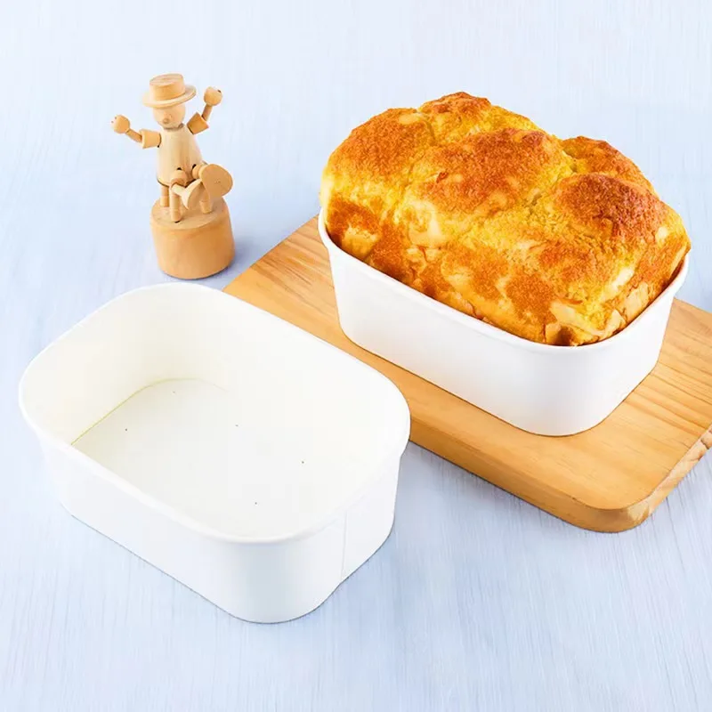 10pcs/set Cheese Condensed Milk Toast Box Baking Disposable Mold With Hole Bread Holder Cake Paper Tray Packaging