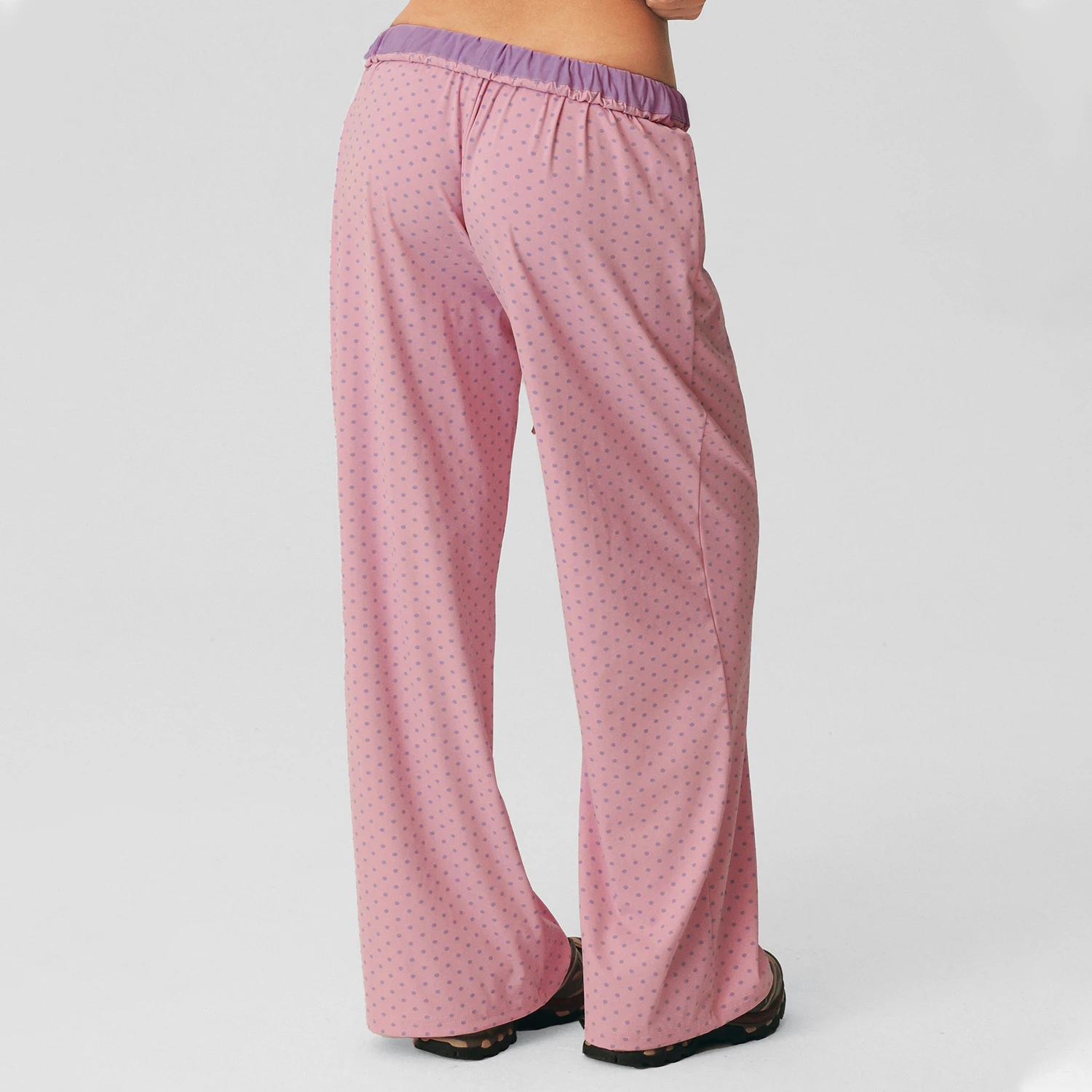 Women's Pilates Yoga Straight Leg Pants Polka Dot Sports Pants Loose Fit Slim Fitness Wide Leg Pants Women's Yoga Fitness Pants