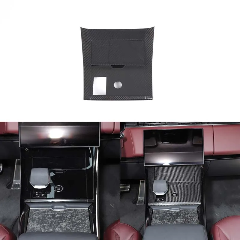 

Для Land Rover Range Rover Sport 2024 2025+ Настоящее углеродное волокно, центральная консоль автомобиля, панель переключения передач, накладка, наклейка, автомобильные аксессуары