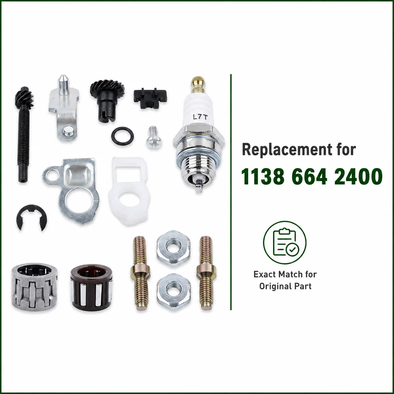 Chainsaw Chain Adjuster Tensioner Bar Stud Nut Kit For Stihl 066 MS660, OEM 1138 664 2400, Clutch Needle Bearing, Spark Plug