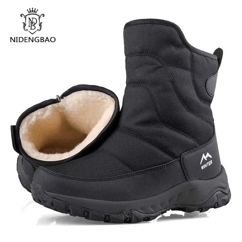 

Men Snow Boots Platform Boots Ankle Plush Warm Thicken Winter Shoes Male 2023 Comfortable Non-slip Outdoor Booties Women Shoes