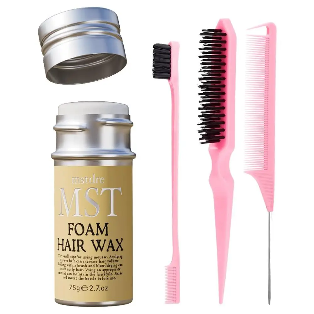 New Hair Brush Long Lasting Hair Wax Styling Stick Smoothness Hair Bun Accessory Rat Tail Comb Women's and Children's