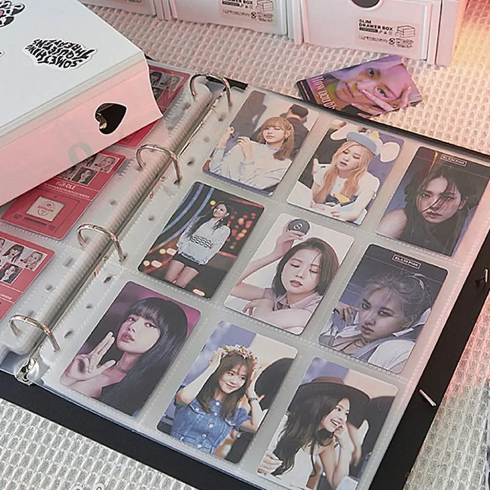 3 Inch Idol Photocard Album 50 Pages PVC Card Binder Album 4/9Grids Creative Idol Cards Collect Book Family