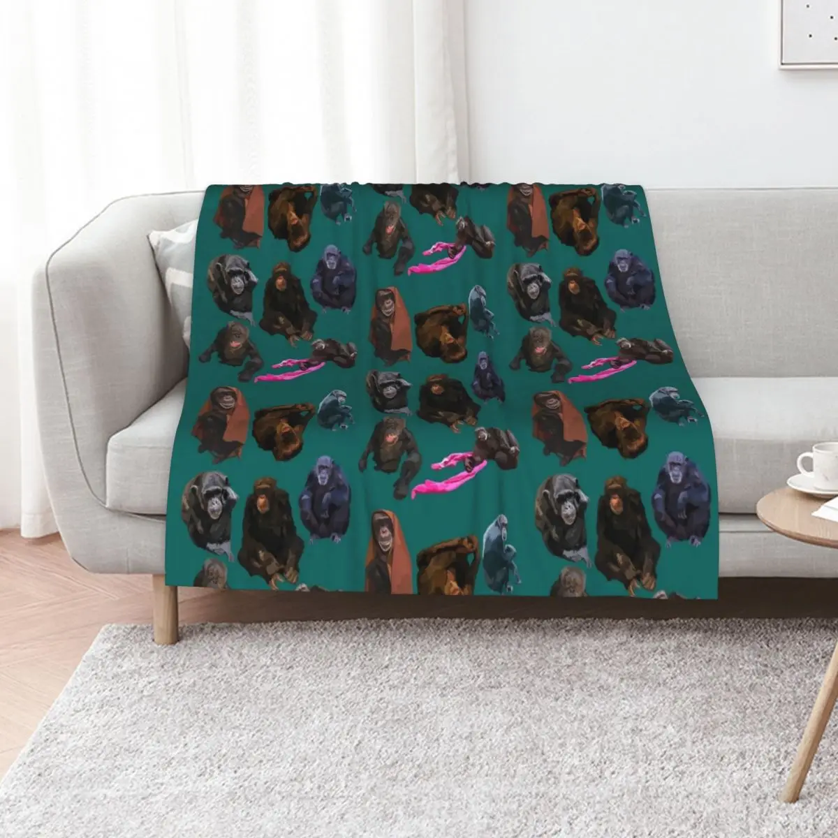 Mixed chimp Throw Blanket Fashion Sofas Decorative Sofa bed plaid Comforter Heavy Personalized Gift Blankets