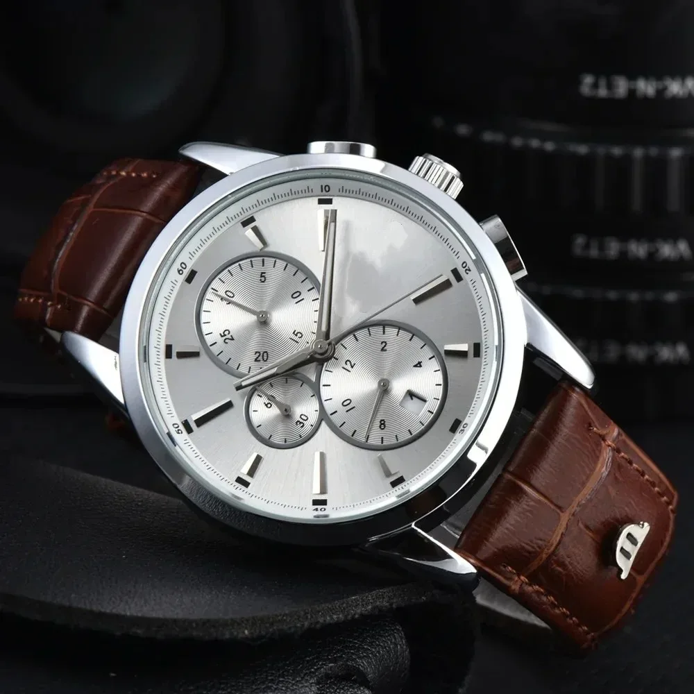 Casual Sport Chronograph Watch Men with Multiple Color Options Silicone Strap 2026 New Men's Chronograph Watch, Multifunction Business Sport Wristwatch with Leather/Rubber Strap, Casual Male Dress Clock - view 6