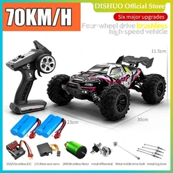 Samochód Rc Off Road 4x4 High Speed 75 km/h zdalnie sterowanym samochodowym z reflektorów LED bezszczotkowy 4WD 1/16 Monster Truck zabawki dla chłopców prezent