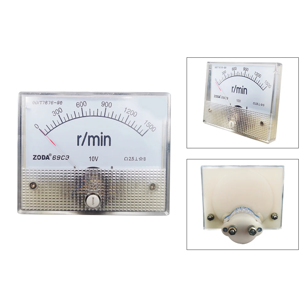 1pc 69c9 dc tacômetro 1500 rpm/10v rpm/min sensor excitação voltímetro ponteiro medidor de tensão 80*65mm dc medidor de tensão analógica
