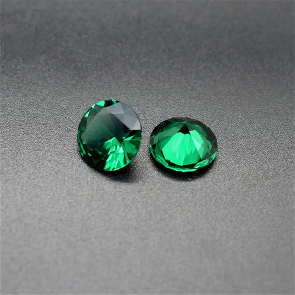 Joanlyn Emerald Round Faceted Gemstone Brilliant Cut Rich Green Emerald Gem Multiple Sizes to Choose C05E