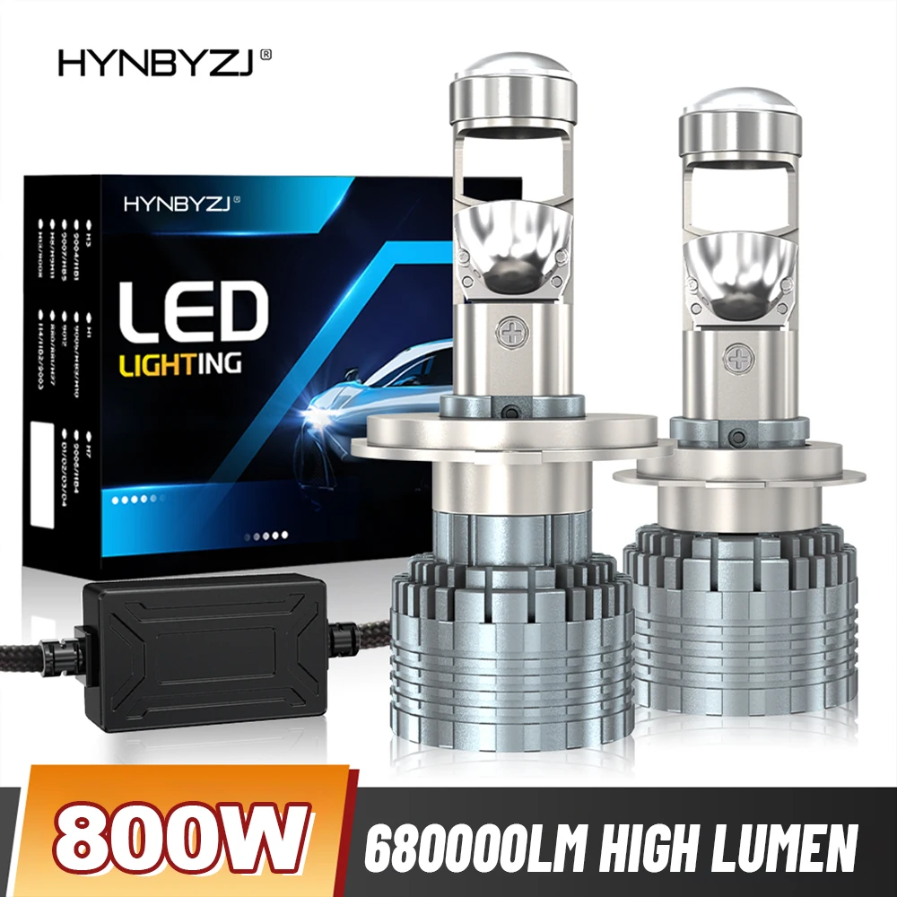 

HYNBYZJ 800W H4 H7 BI Led Projector Lens H11 9005 HB3 9006 HB4 Hi/Lo Beam Car Light 680000LM Auto Bulb 6000K Mini Lens Projector