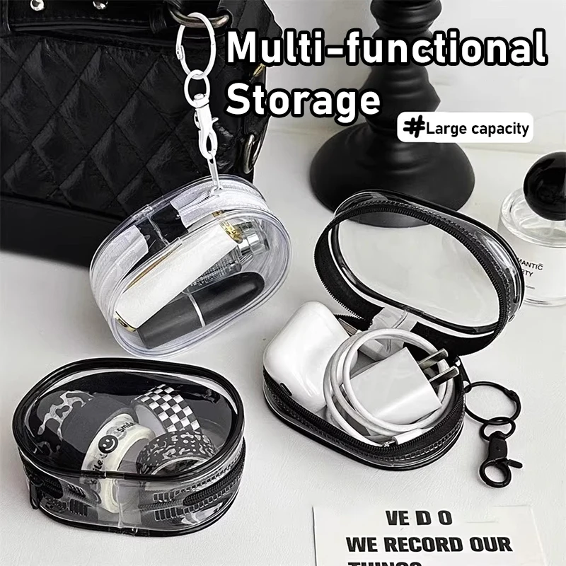 Transparent Storage Bag Multi-functional Travel Data Cable Charger Dustproof Portable Storage Bag